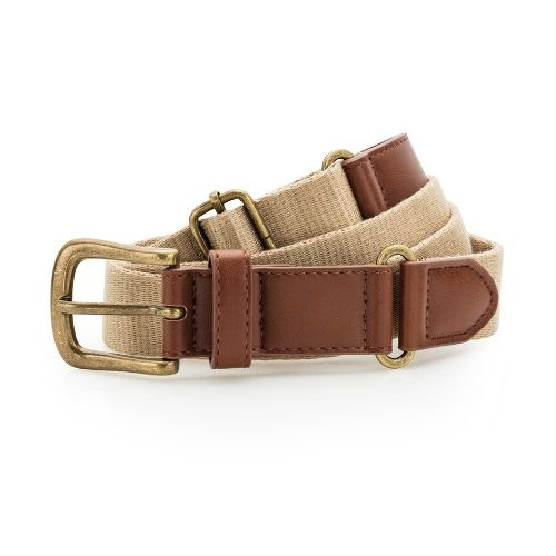 Asquith & Fox Faux Leather And Canvas Belt Khaki